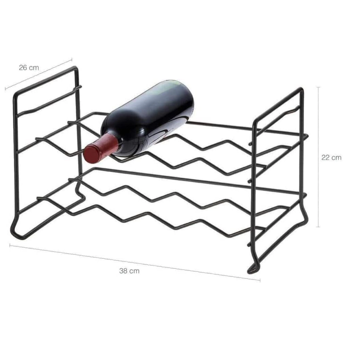 ADEGA EMPILHÁVEL MERLOT 8 GARRAFAS PRETO FOSCO - SCHMITT