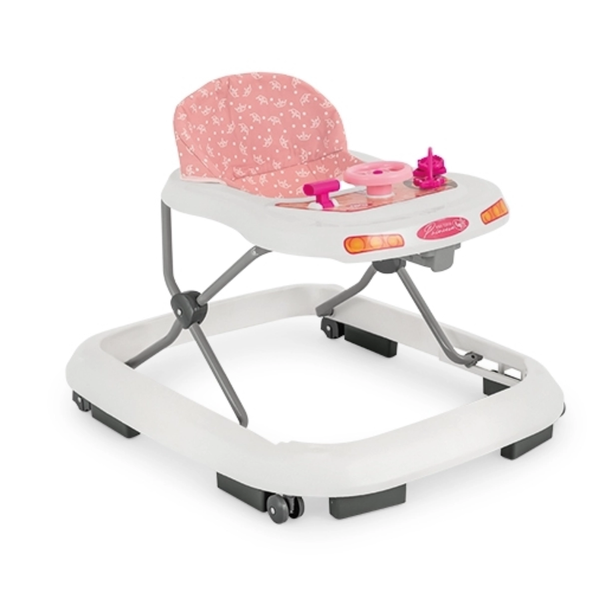 Andador Infantil Tutti Baby Rosa com Altura Ajustável e Assento Lavável