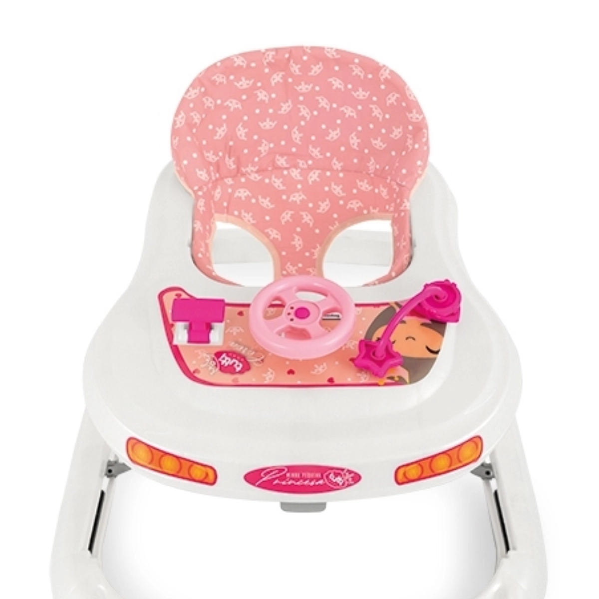 Andador Infantil Tutti Baby Rosa com Altura Ajustável e Assento Lavável