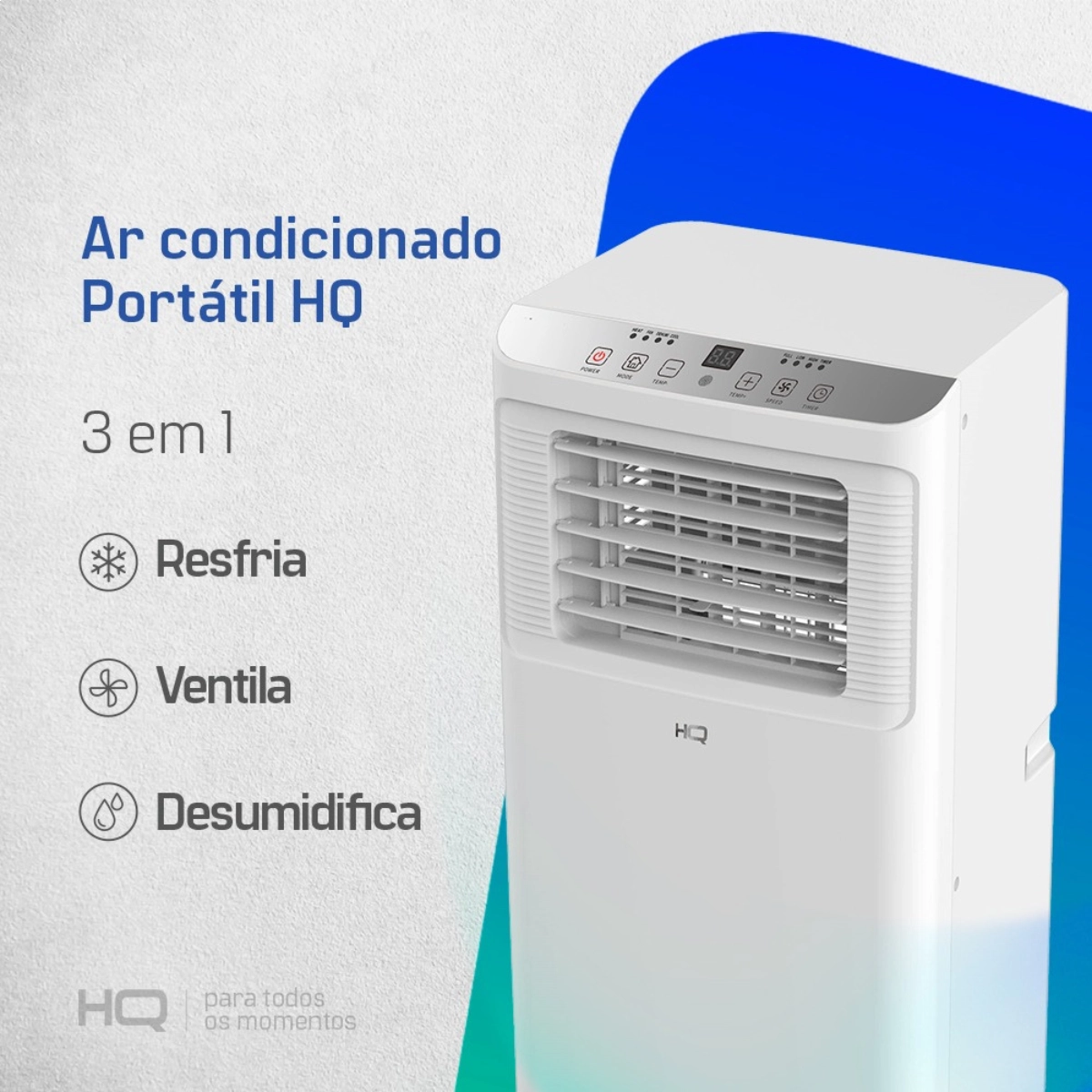 AR CONDICIONADO PORTÁTIL HQ 8.500 BTU FRIO 220V BRANCO AR CONDICIONADO PORTÁTIL HQ 8.500 BTU FRIO 220V BRANCO