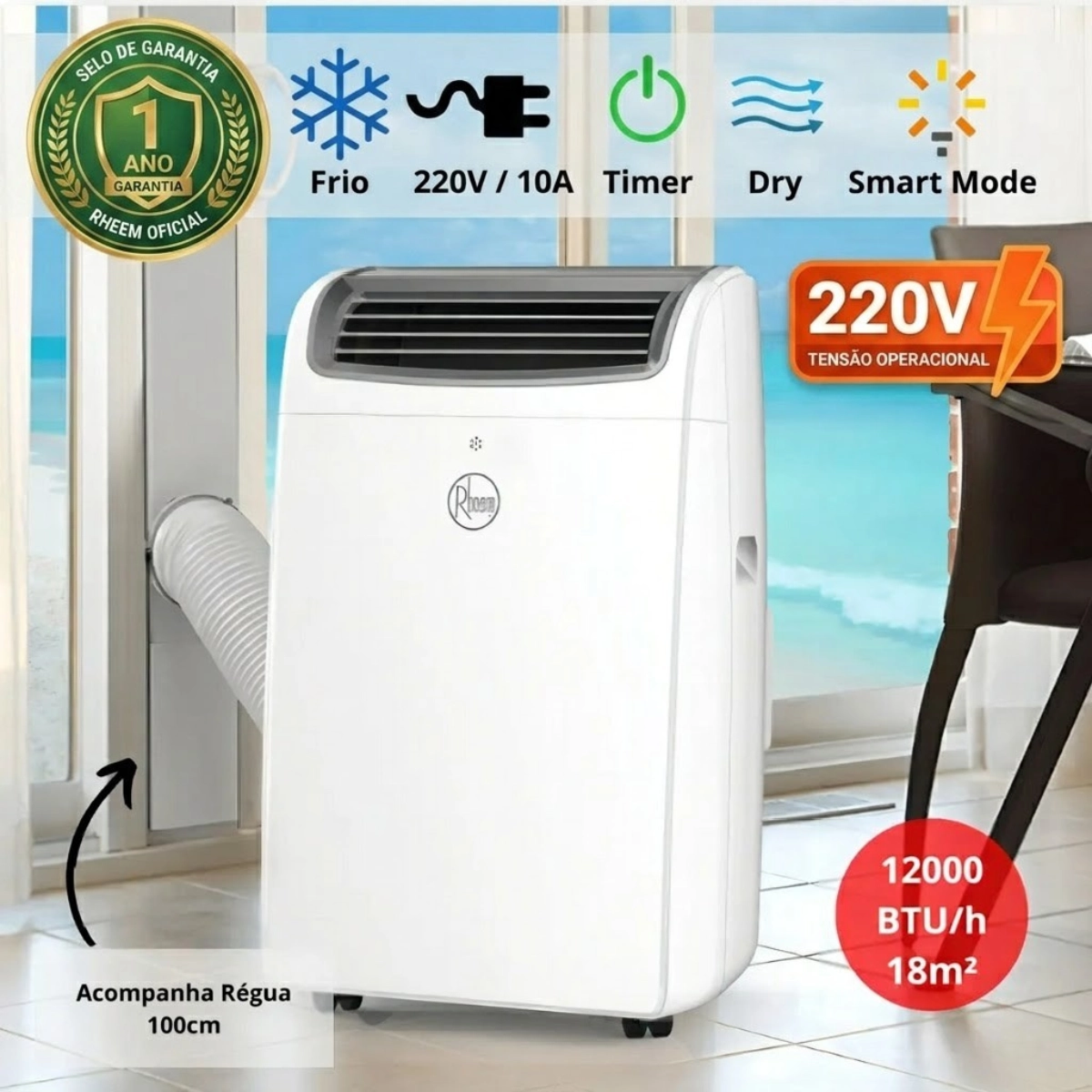 Ar Condicionado Porta Til Rheem Frio 12.000 Btu 220v Ar Condicionado Porta Til Rheem Frio 12.000 Btu 220v
