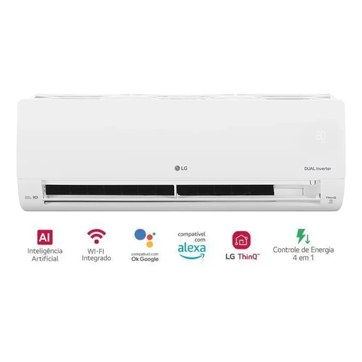 AR CONDICIONADO SPLIT LG DUAL VOICE 9000 BTUS FRIO 220V WIFI AR CONDICIONADO SPLIT LG DUAL VOICE 9000 BTUS FRIO 220V WIFI