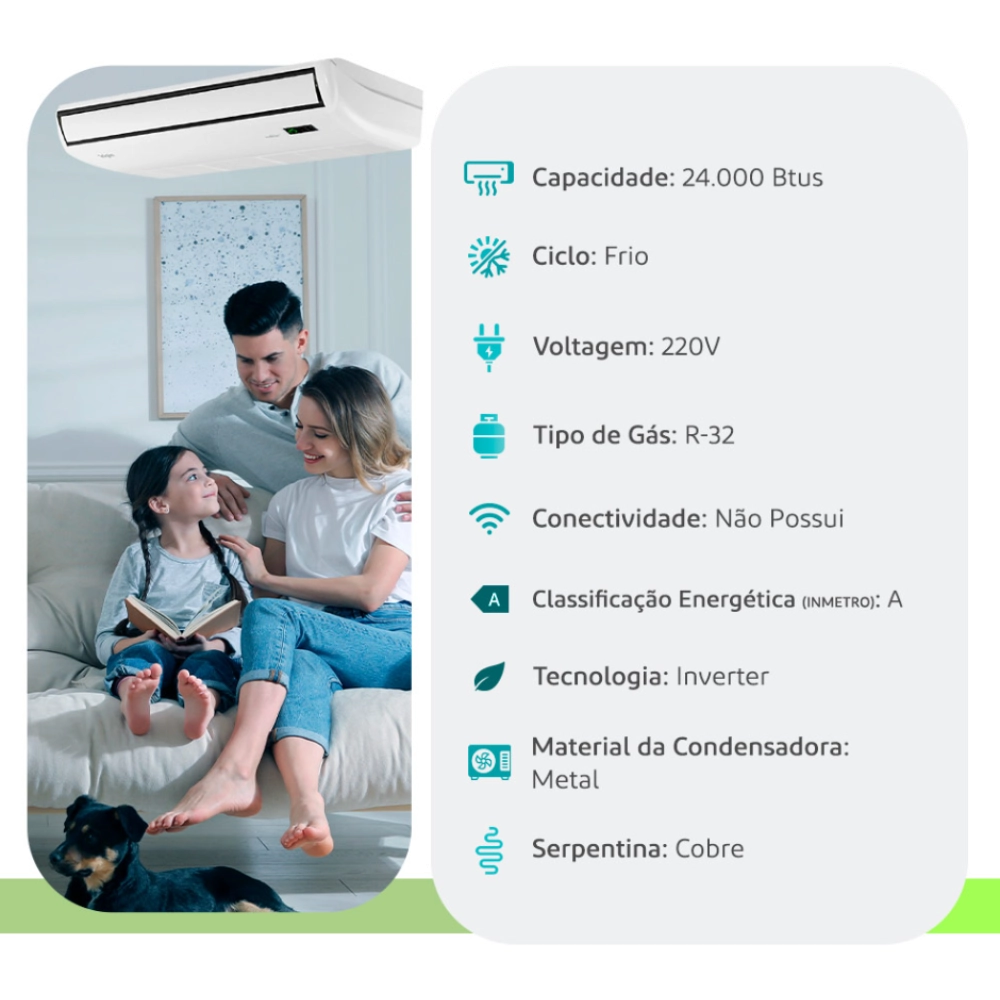 Ar Condicionado Split Piso Teto Elgin Plus Inverter 24000 BTU/h Frio Monofásico 45PDFI24C2DA ? 220 Volts