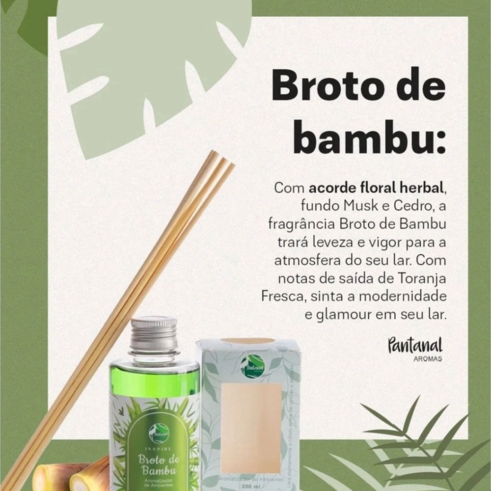 Aromatizador de Ambiente Inspire Pantanal Aromas com Essência Broto de Bamboo 200ml