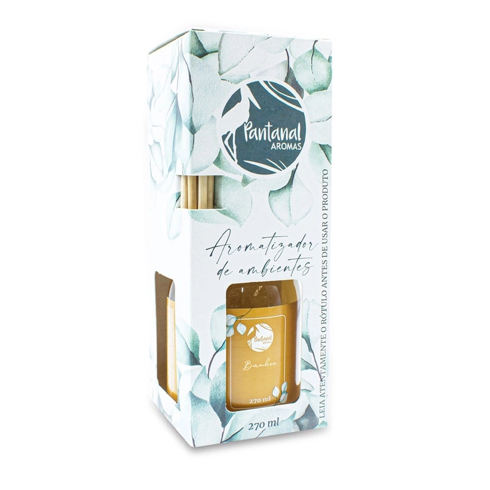 AROMATIZADOR DE AMBIENTE PANTANAL AROMAS COM ESSÊNCIA DE BAMBOO 270ML 