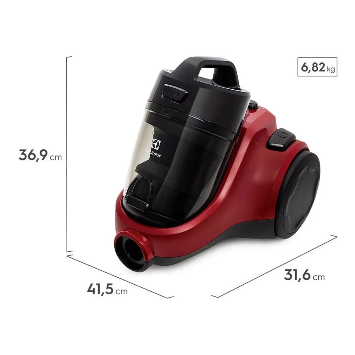 ASPIRADOR DE PÓ EASY C3 EAS31 ELECTROLUX 1800W COM FILTRO E BOCAL PET VERMELHO 127V