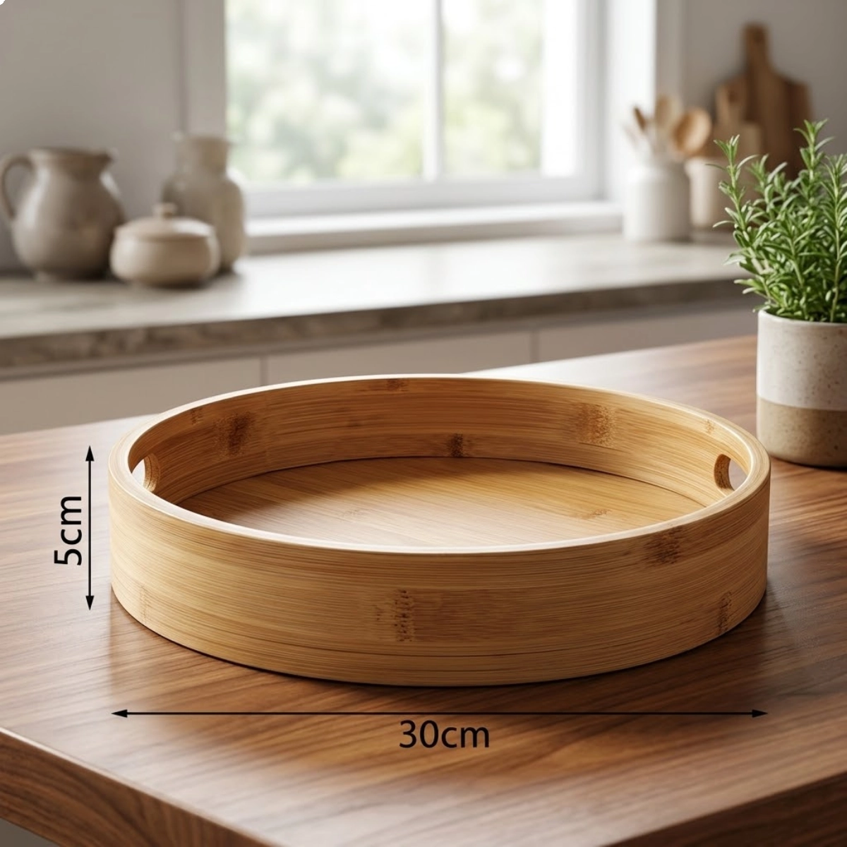 BANDEJA RENDONDA FUNDA BAMBU 30CM