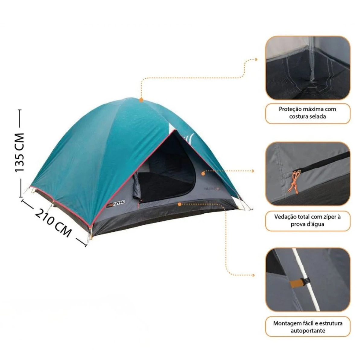 BARRACA IMPERMEAVEL CHEROKEE 4 PESSOAS ACAMPAMENTO NAUTIKA 