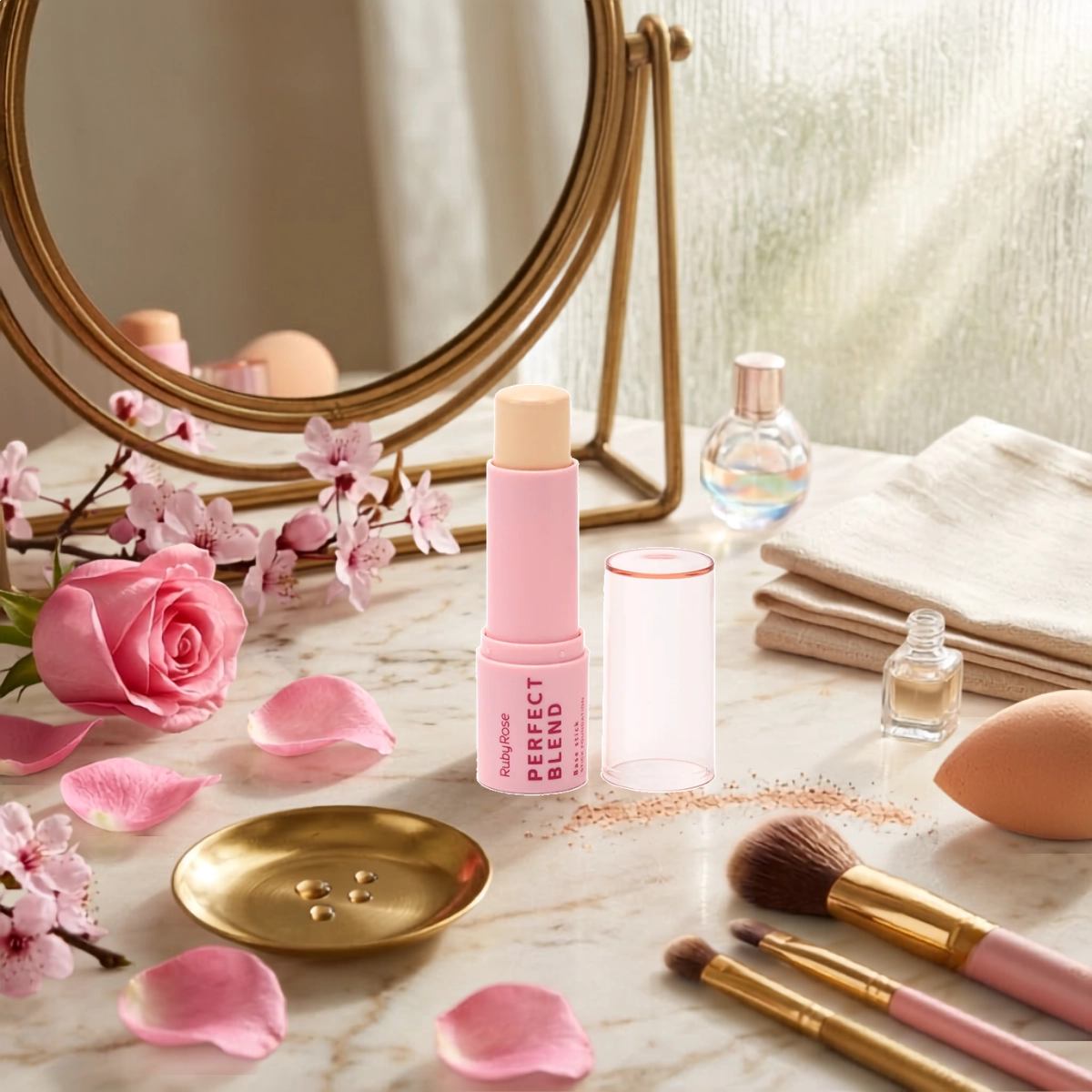 BASE STICK RUBY ROSE PERFECT BLEND EM BASTÃO CREMOSA TOM FS10