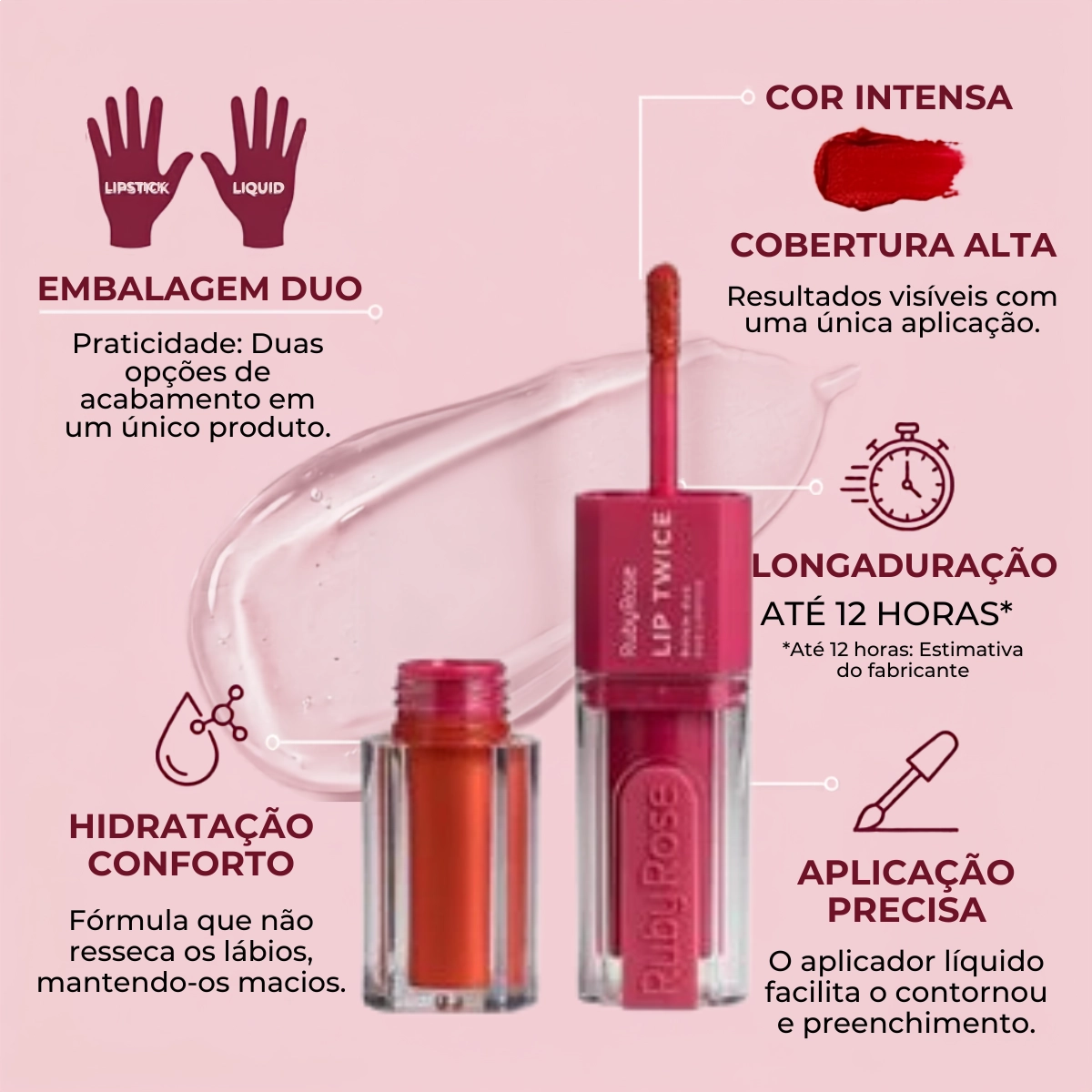 BATOM DUO LIP TWICE LT10 RUBY ROSE