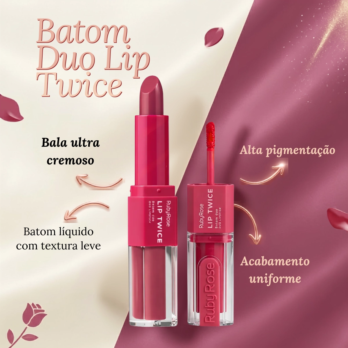 BATOM DUO LIP TWICE LT120 RUBY ROSE