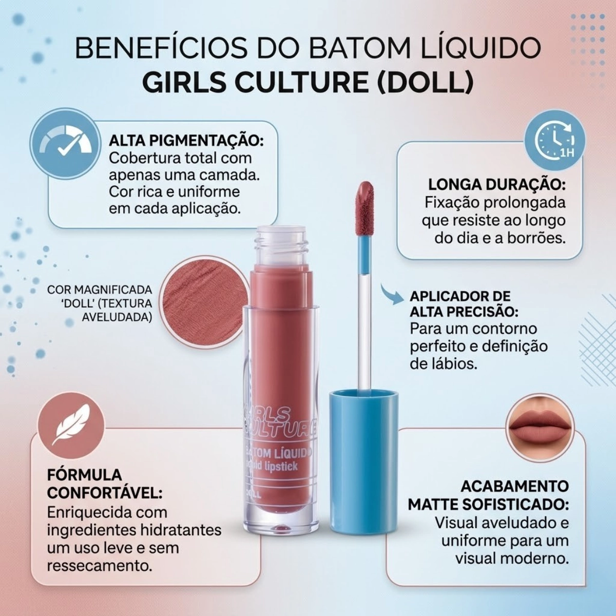 BATOM LÍQUIDO MATTE GIRLS CULTURE DOLL POPSTAR RUBY ROSE BATOM LÍQUIDO MATTE GIRLS CULTURE DOLL POPSTAR RUBY ROSE