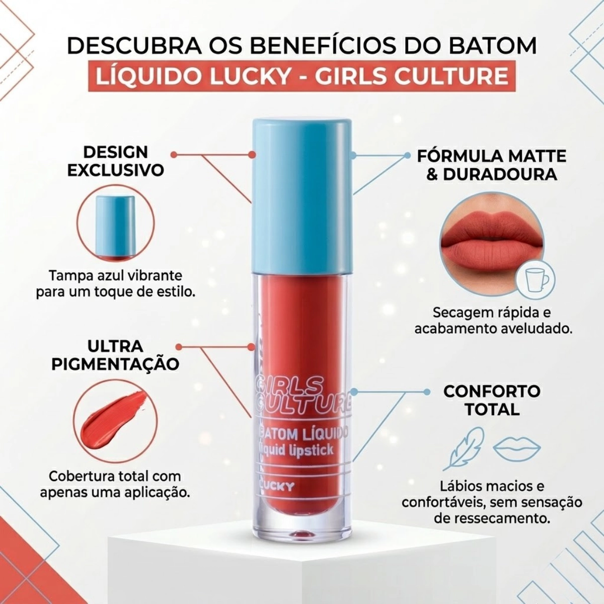 BATOM LÍQUIDO MATTE GIRLS CULTURE LUCKY POPSTAR RUBY ROSE