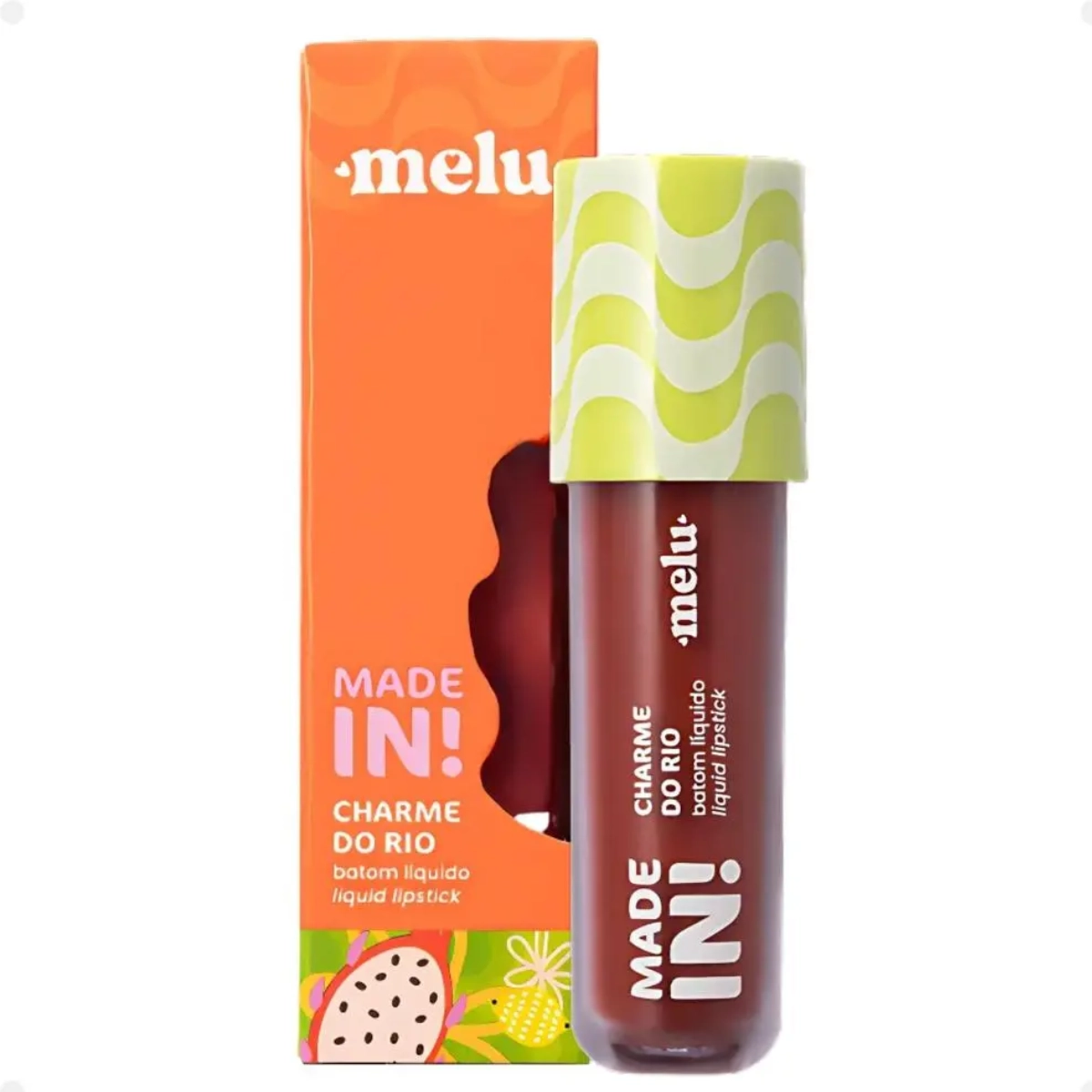 BATOM LABIAL LÍQUIDO MELU RUBY ROSE CHARME DO RIO MADE IN PARATI