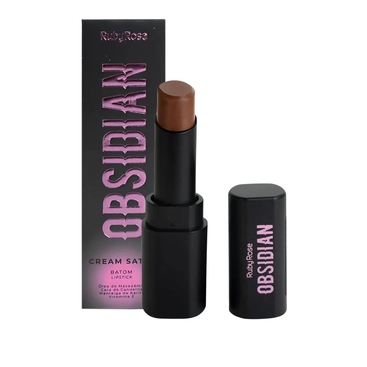 BATOM LABIAL LIPSTICK CREAM SATIN OBSIDIAN HB70002 RUBY ROSE