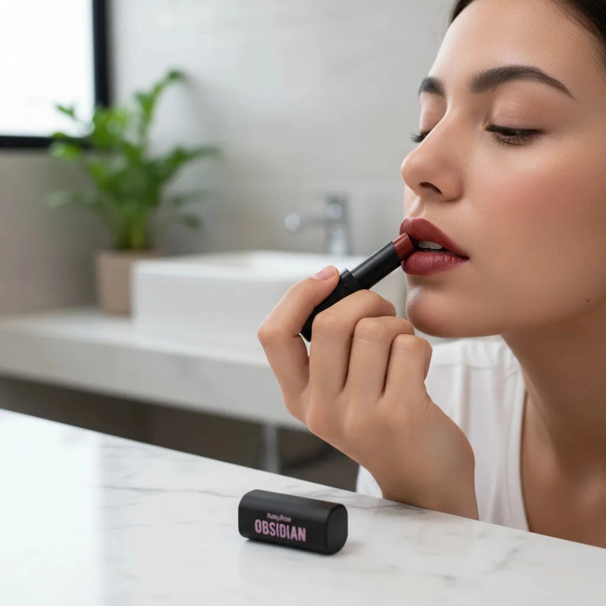 BATOM LABIAL LIPSTICK CREAM SATIN OCS04 OBSIDIAN HB70004 RUBY ROSE