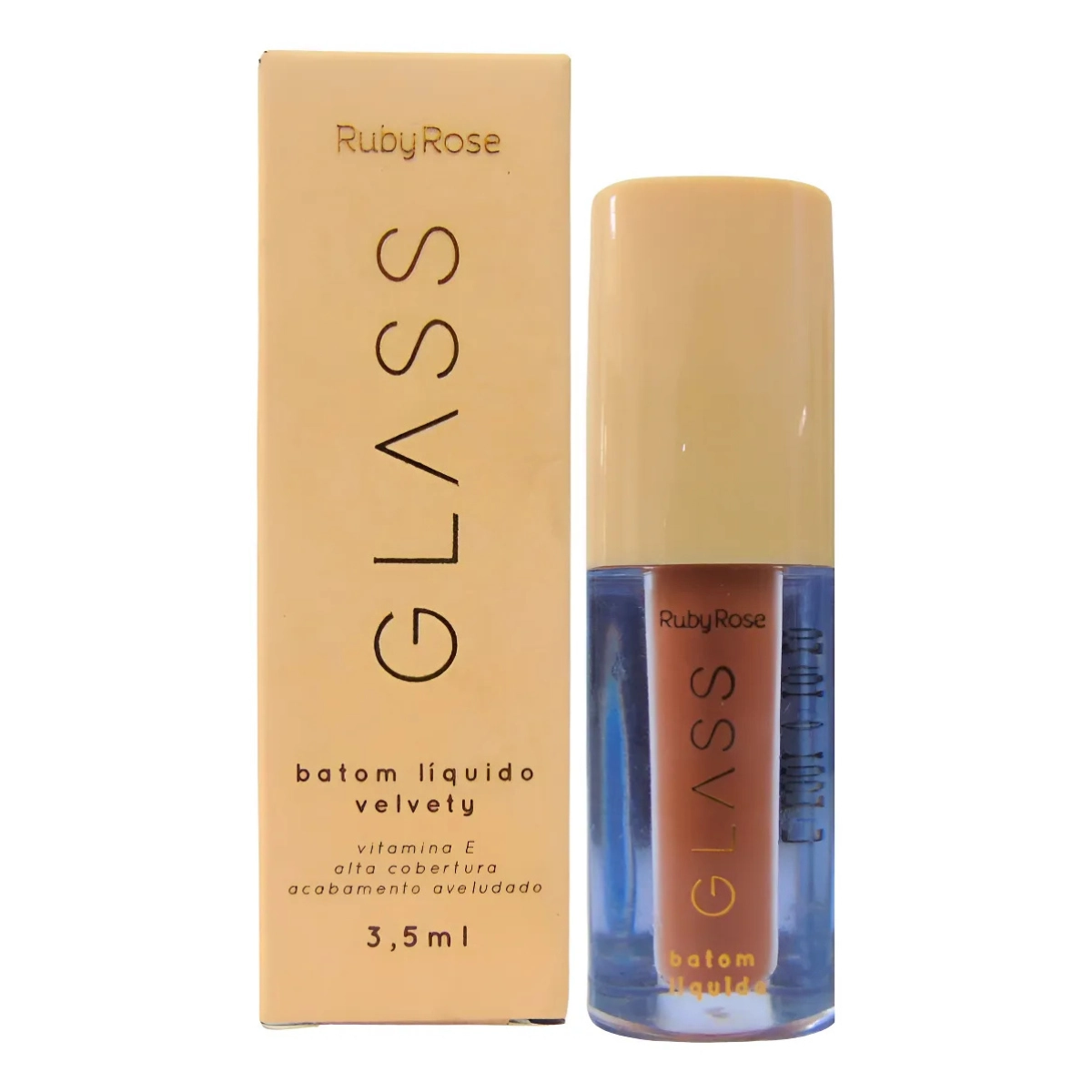 BATOM LABIAL LIQUIDO VELVETY BG01 GLASS HB5781 RUBY ROSE