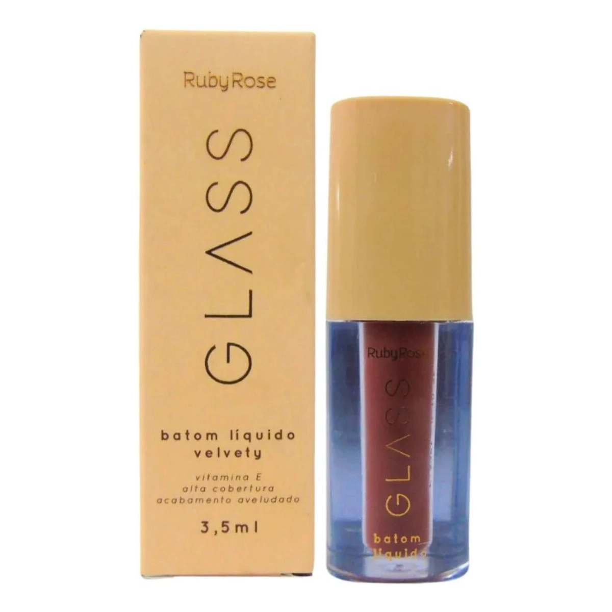 BATOM LABIAL LIQUIDO VELVETY BG02 GLASS HB5782 RUBY ROSE