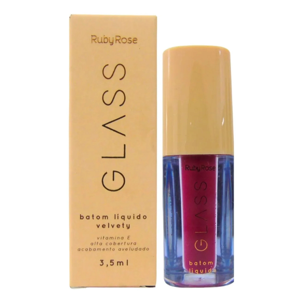 BATOM LABIAL LIQUIDO VELVETY BG07 GLASS HB5787 RUBY ROSE