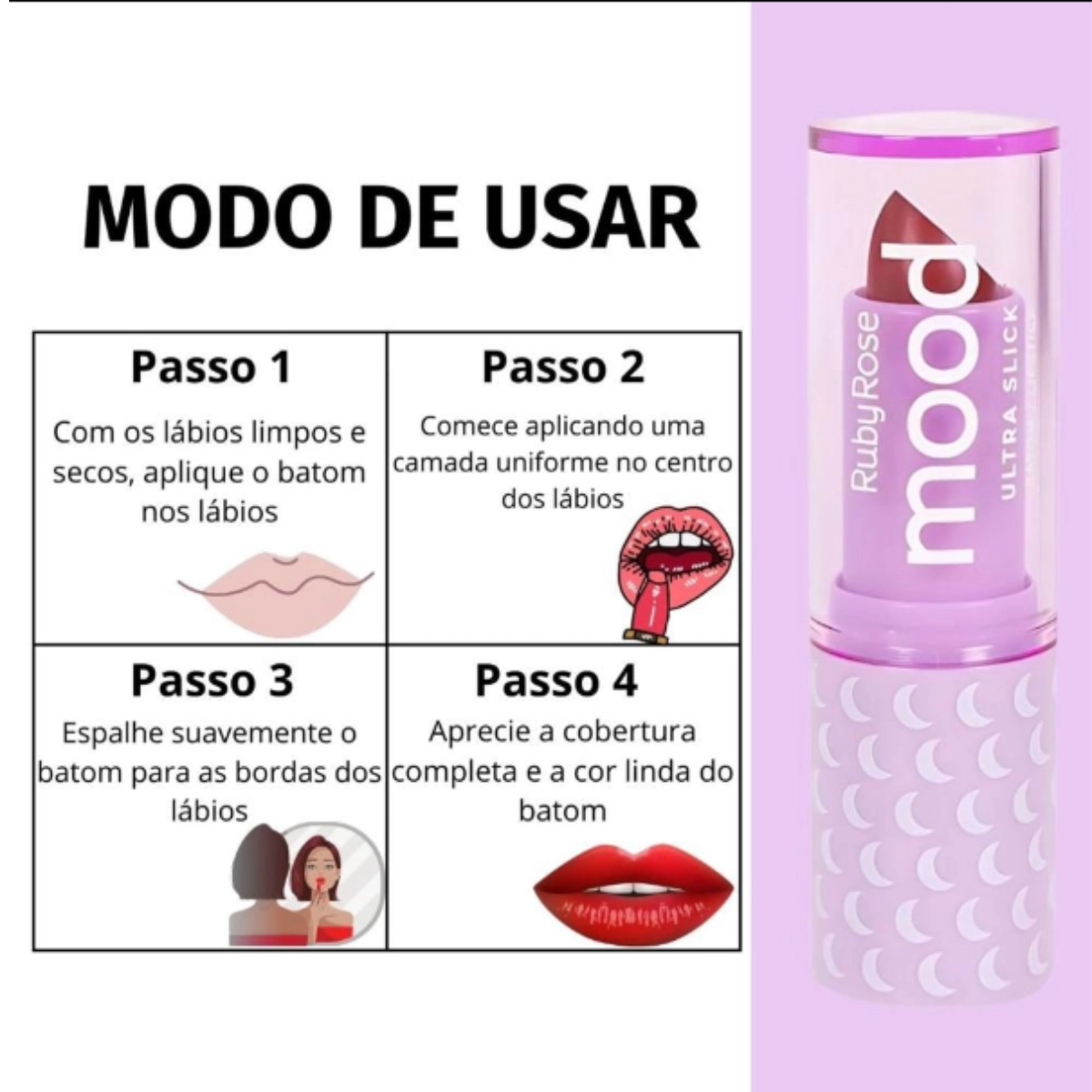 BATOM LABIAL ULTRA SLICK CHIC HB70013 MOOD RUBY ROSE