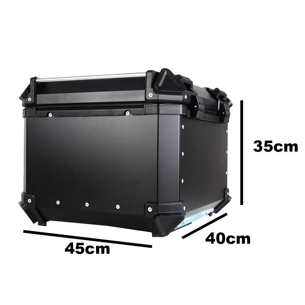 Bau de Moto Traseiro 55 Litros Universal Aluminio Anti-roubo Preto Bau de Moto Traseiro 55 Litros Universal Aluminio Anti-roubo Preto