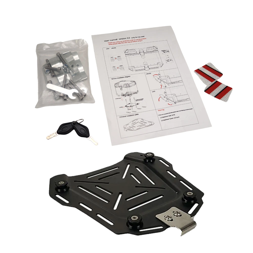 Bau para Moto Traseiro 45 Litros Universal Anti Roubo Tronos Preto