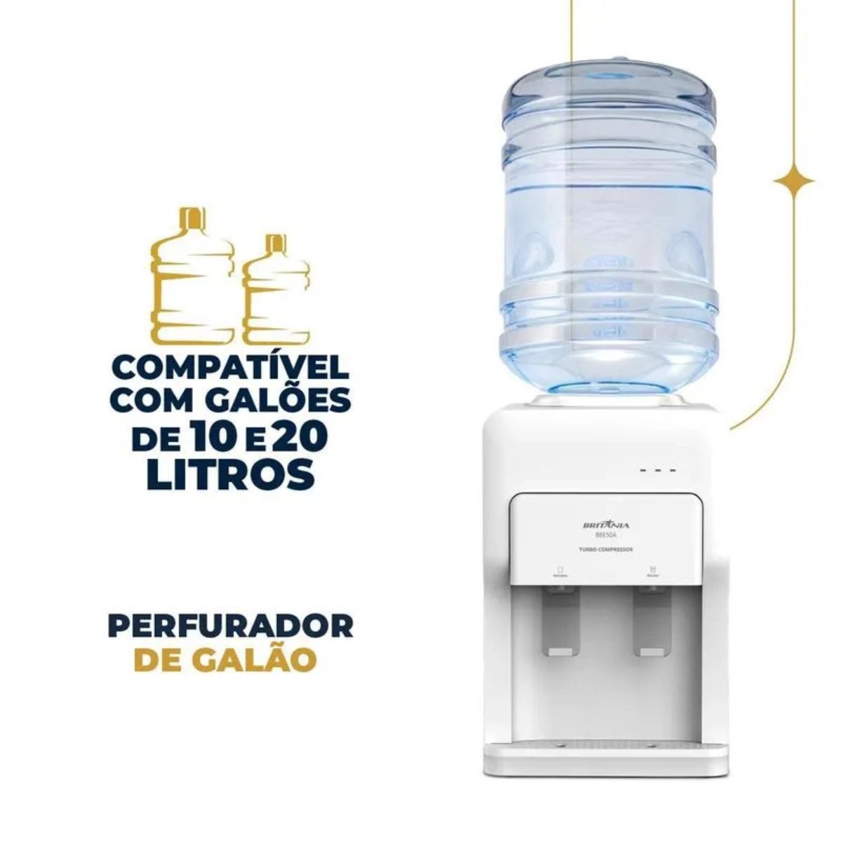 BEBEDOURO BRITÂNIA 20L TURBO REFRIGERAÇAO POR COMPRESSOR BRANCO 127V