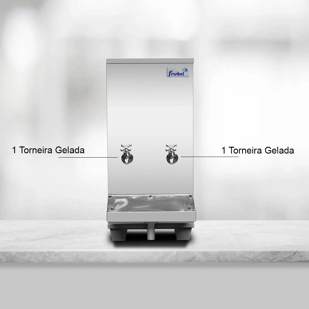 BEBEDOURO DE AGUA INDUSTRIAL BANCADA FRISBEL 25 LITROS 2 TORNEIRA - INOX 127V
