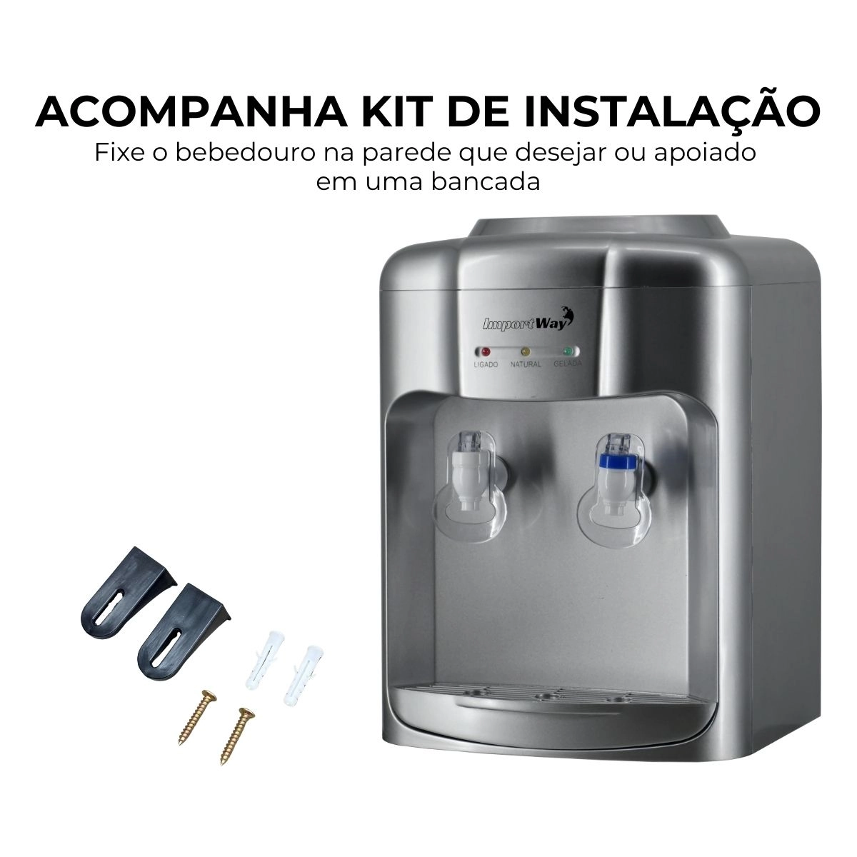 BEBEDOURO DE ÁGUA REFRIGERADO IMPORTWAY IWBAR PRATA 220V