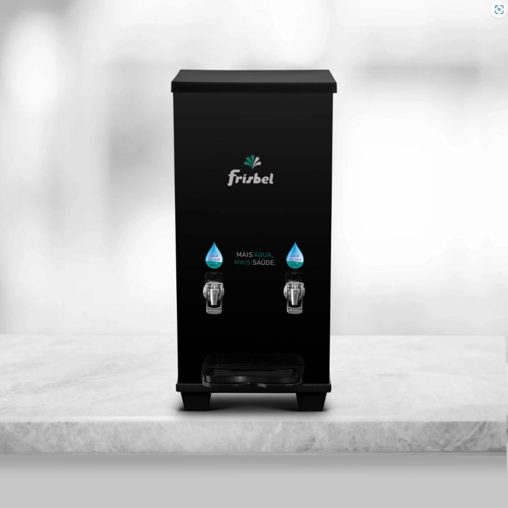 Bebedouro Industrial de Bancada 1 Gelada 1 Natural 25 Litros 220v Office Black Frisbel