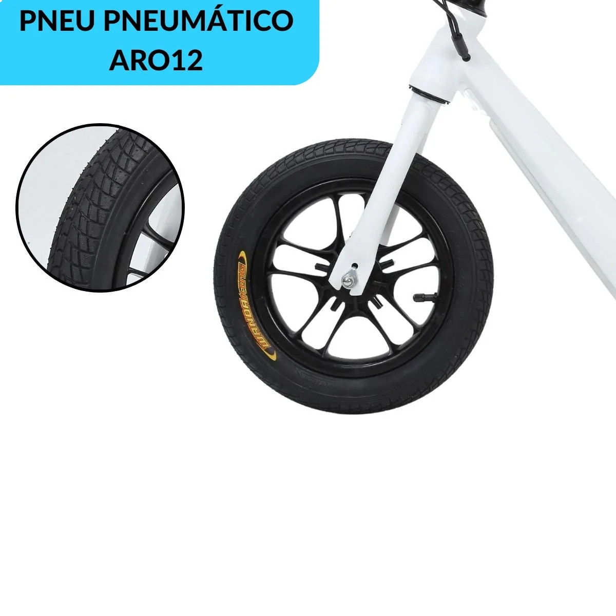 BICICLETA ELETRICA BALANCE INFANTIL BRANCA BW389BR 120W IMPORTWAY