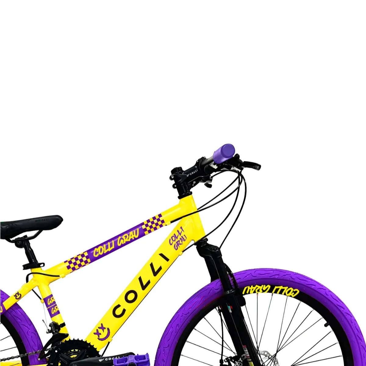 BICICLETA GRAU ARO 26 FREIOS A DISCO 21 VELOCIDADES COLLI AMARELO