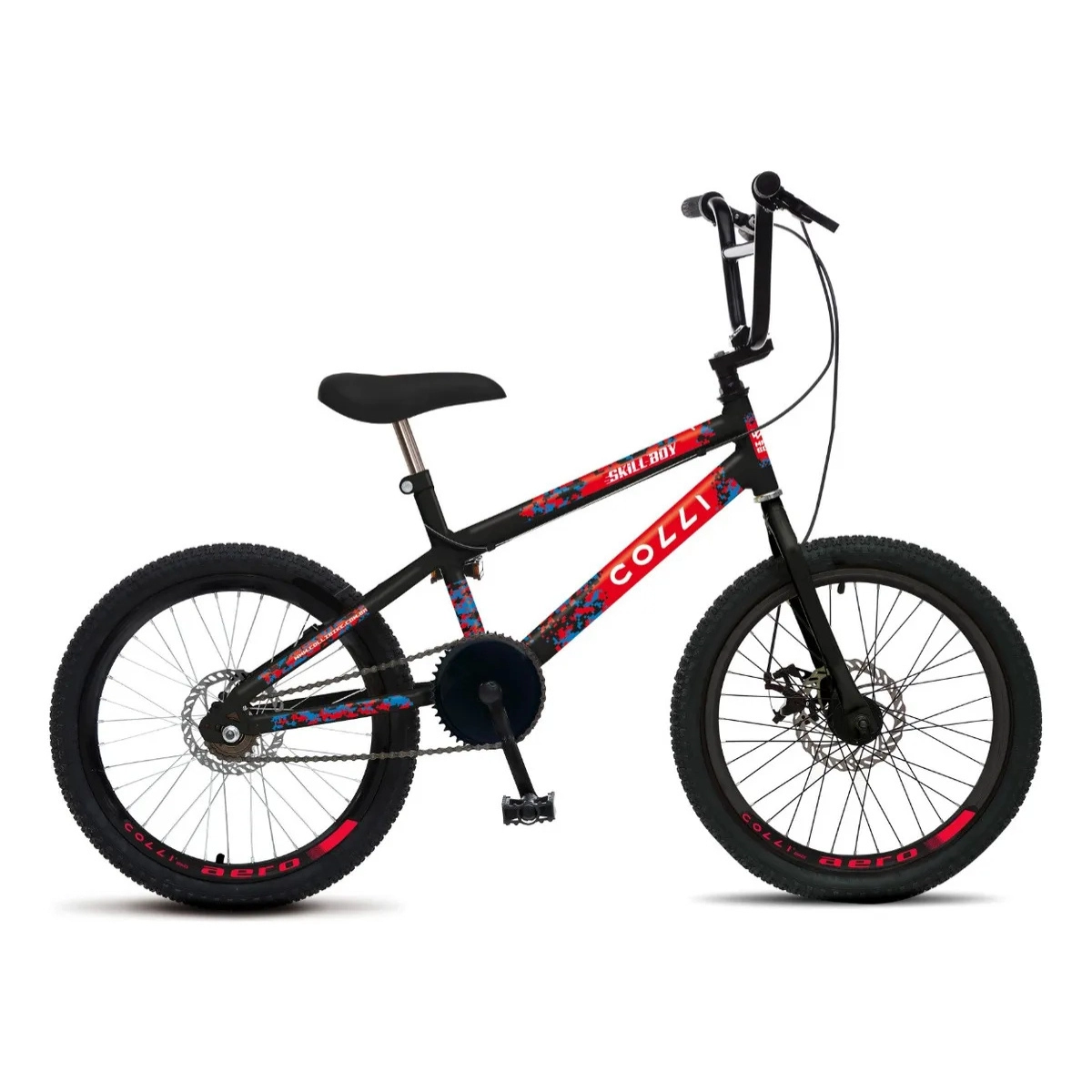 BICICLETA INFANTIL COLLI SKILL BOY ARO 20 COM FREIO A DISCO PRETO FOSCO