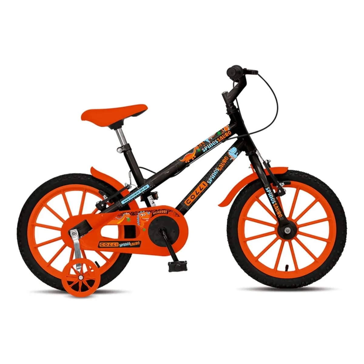 BICICLETA INFANTIL COLLI SPINOSSAURO AVENTURAS PRETO ARO 16 PRETO FOSCO 12