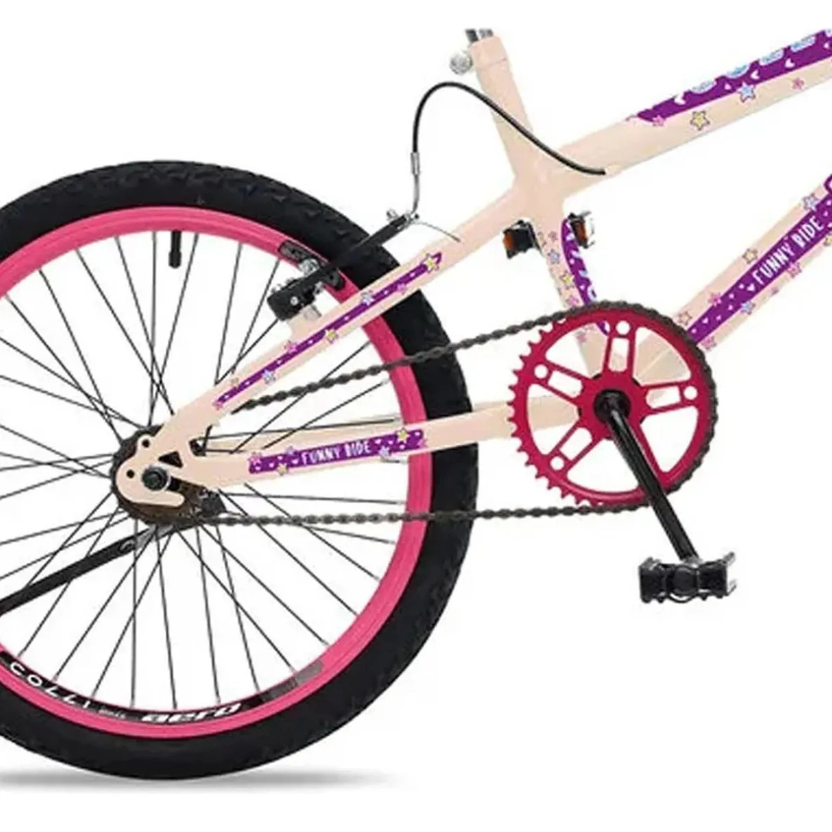 BICICLETA PASSEIO COLLI BIKE JULLY ARO 20 BEGE COM CESTO