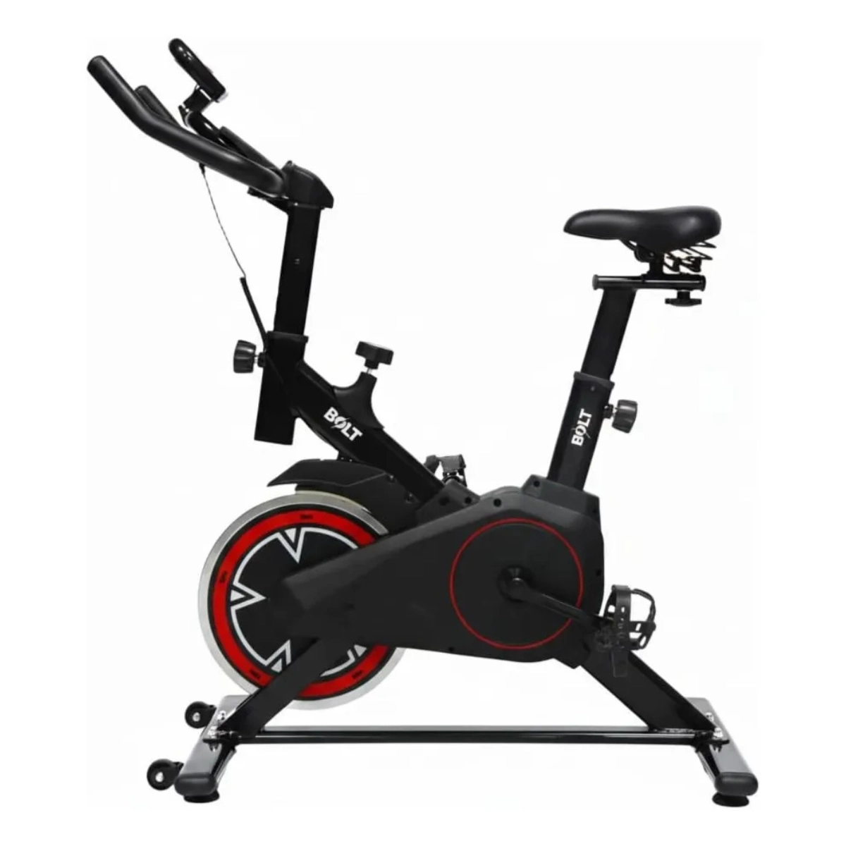 BICICLETA SPINNING BOLT F1 COM MONITOR E AJUSTES PRETO E VERMELHO BICICLETA SPINNING BOLT F1 COM MONITOR E AJUSTES PRETO E VERMELHO