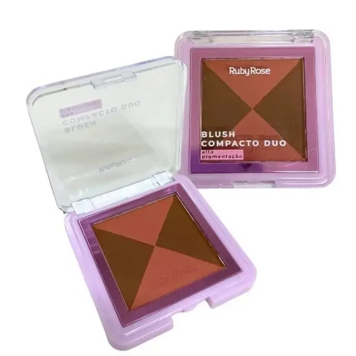 BLUSH COMPACTO DUPLA PALETA DE CORES DB04 RUBY ROSE BLUSH COMPACTO DUPLA PALETA DE CORES DB04 RUBY ROSE