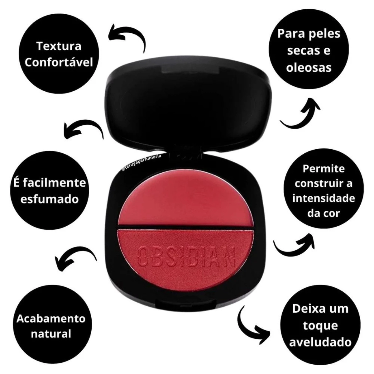 BLUSH DUO OBSIDIAN GEMINI OG01 HB10001 RUBY ROSE BLUSH DUO OBSIDIAN GEMINI OG01 HB10001 RUBY ROSE