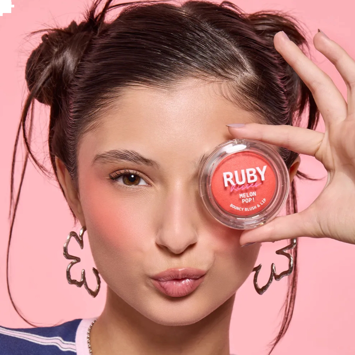 BLUSH E LIP MELON POP BL BOUNCY PEACH PO RUBY KISSES