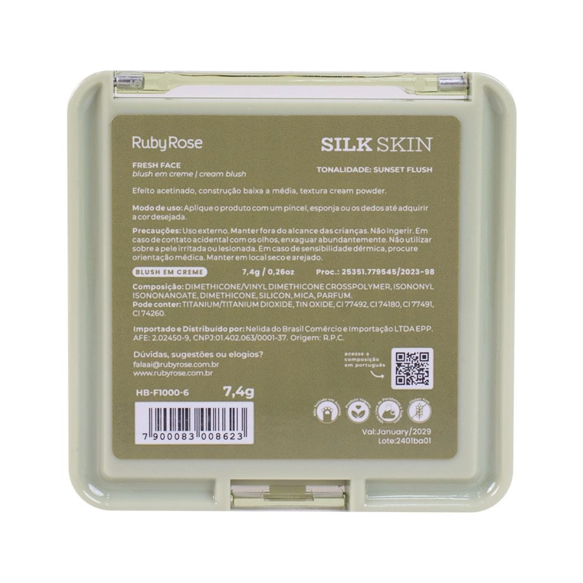 BLUSH EM CREME FRESH FACE HBF10006 SUNSET FLUSH SILK SKIN RUBY ROSE