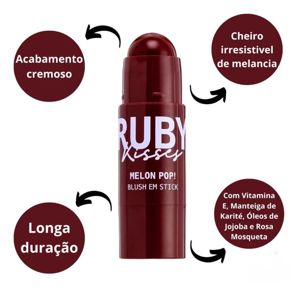BLUSH LABIAL EM STICK MELON POP TERRACOTTA RUBY KISSES BLUSH LABIAL EM STICK MELON POP TERRACOTTA RUBY KISSES