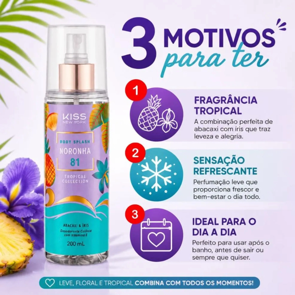 BODY SPLASH KNY TROPICAL COLLECTION NORONHA 81 ABACAXI &amp; ÍRIS 200ML