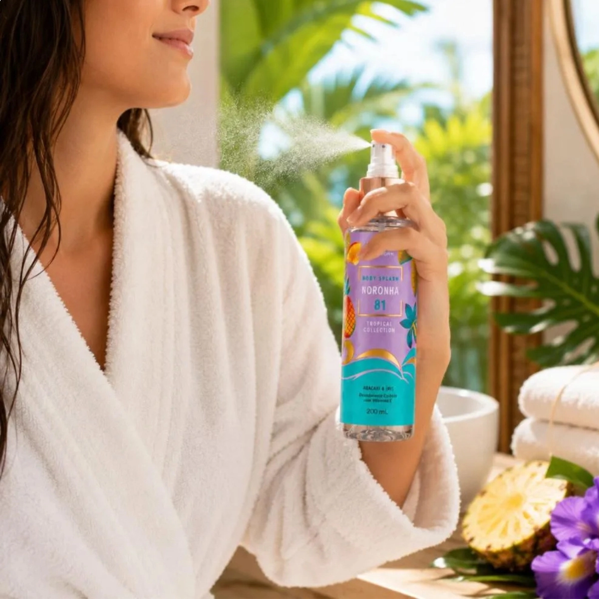 BODY SPLASH KNY TROPICAL COLLECTION NORONHA 81 ABACAXI &amp; ÍRIS 200ML