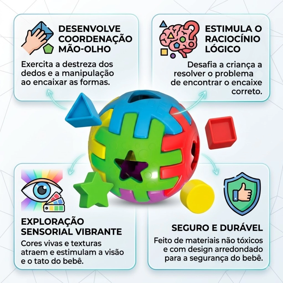 BOLA EDUCATIVA DE ENCAIXAR FORMAS MONTA DESMONTA M KENDY BOLA EDUCATIVA DE ENCAIXAR FORMAS MONTA DESMONTA M KENDY