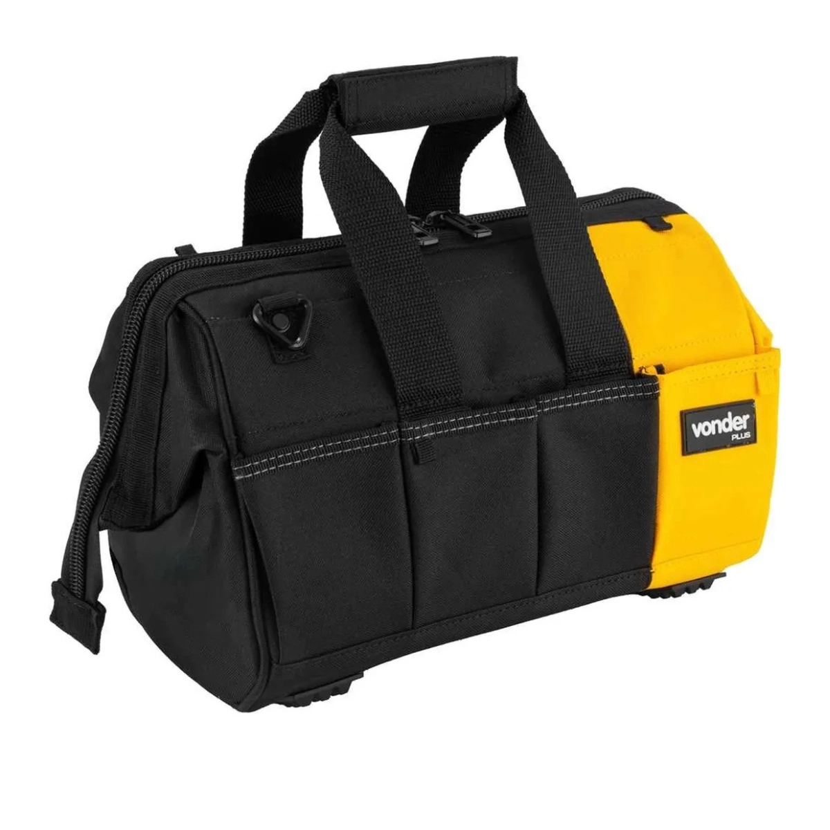 BOLSA EM LONA PARA FERRAMENTAS BL 120 VONDER PLUS PRETA E AMARELA