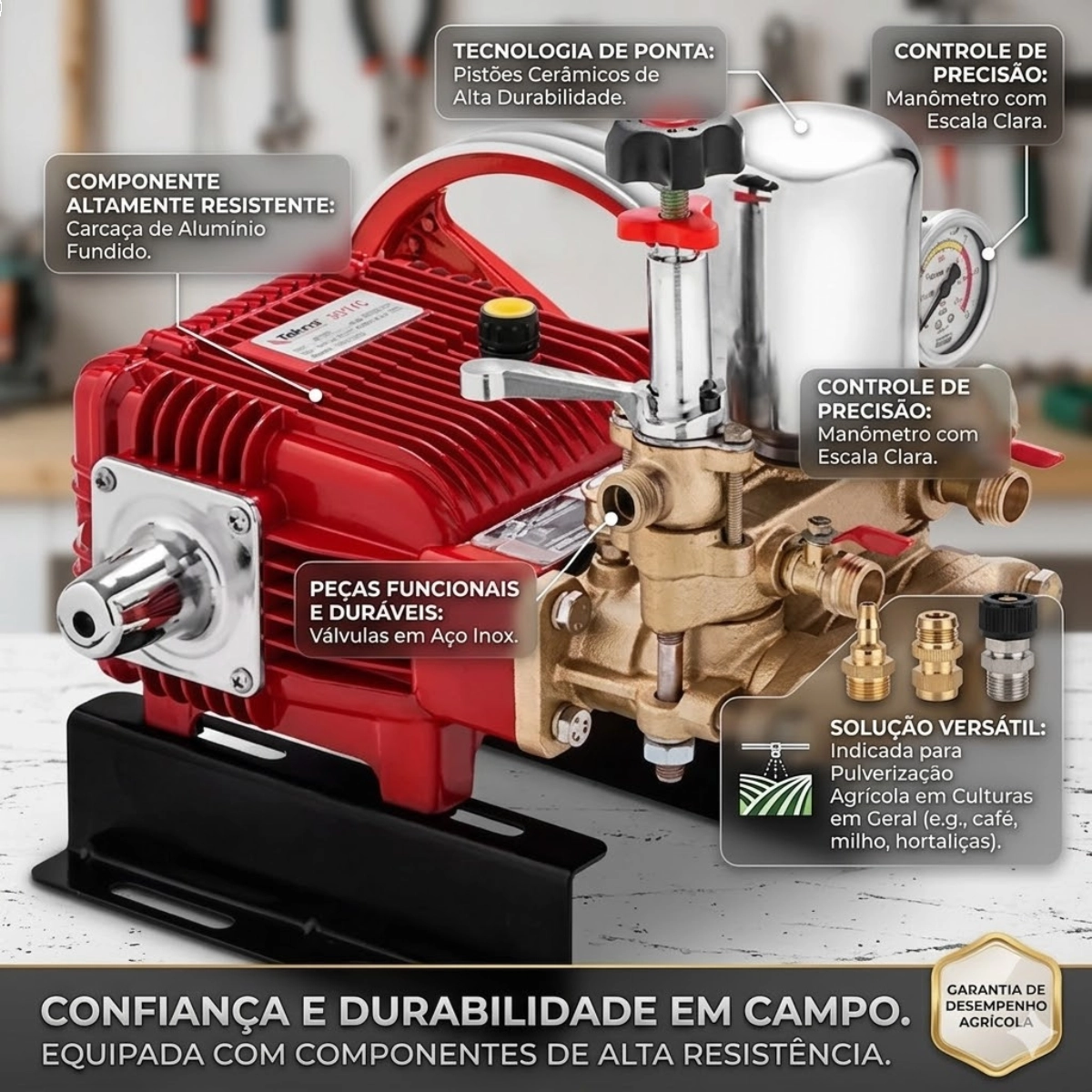 BOMBA AGRICOLA PARA PULVERIZAÇÃO A PISTAO TEKNA BPF45
