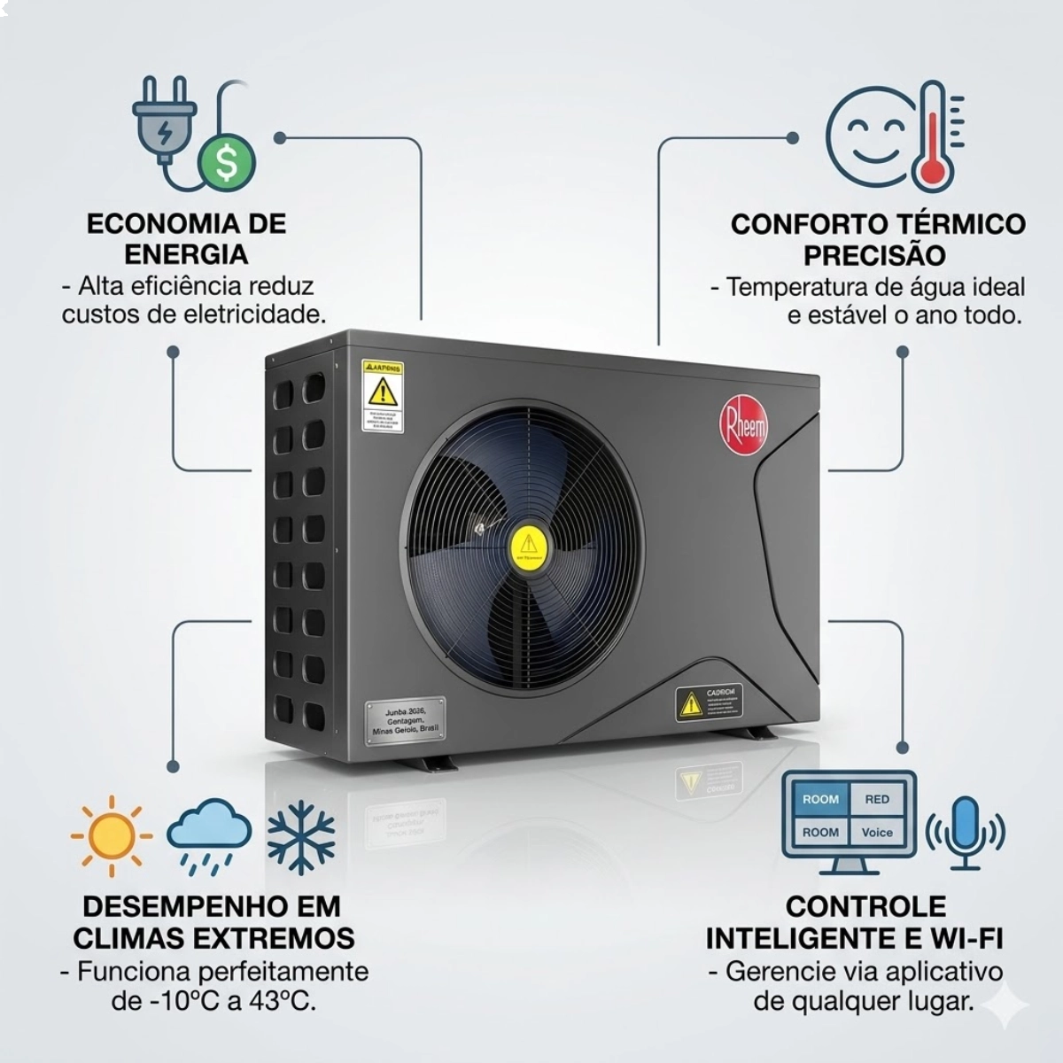 Bomba de Calor Rheem 24700 Btu 220-240 V - 1f Bomba de Calor Rheem 24700 Btu 220-240 V - 1f