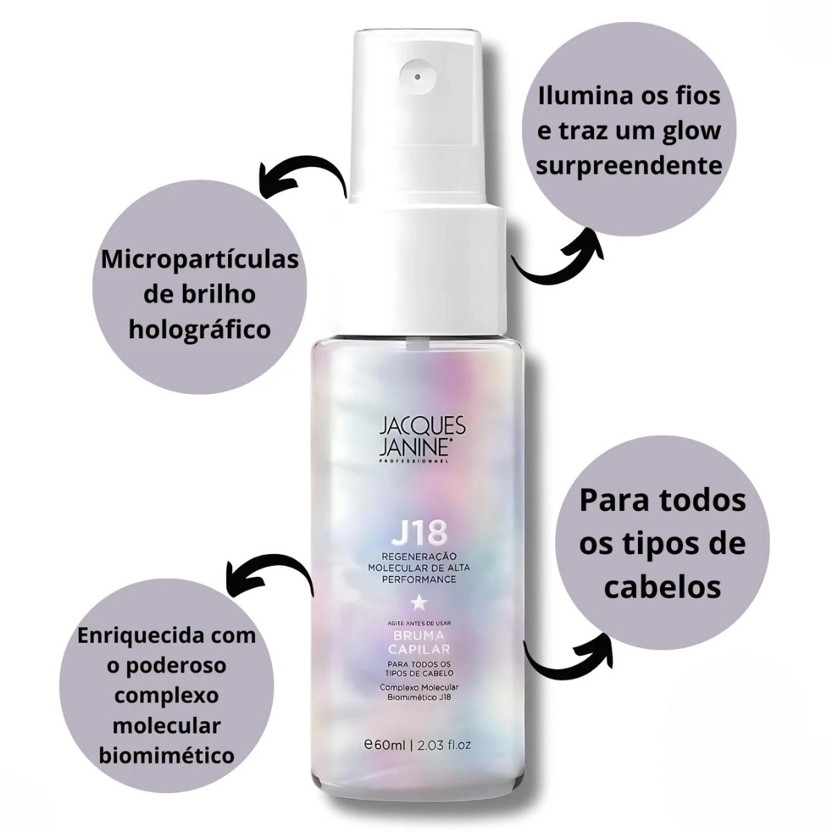 BRUMA CAPILAR REGENERAÇÃO MOLECULAR JACQUES JANINE J18 60ML