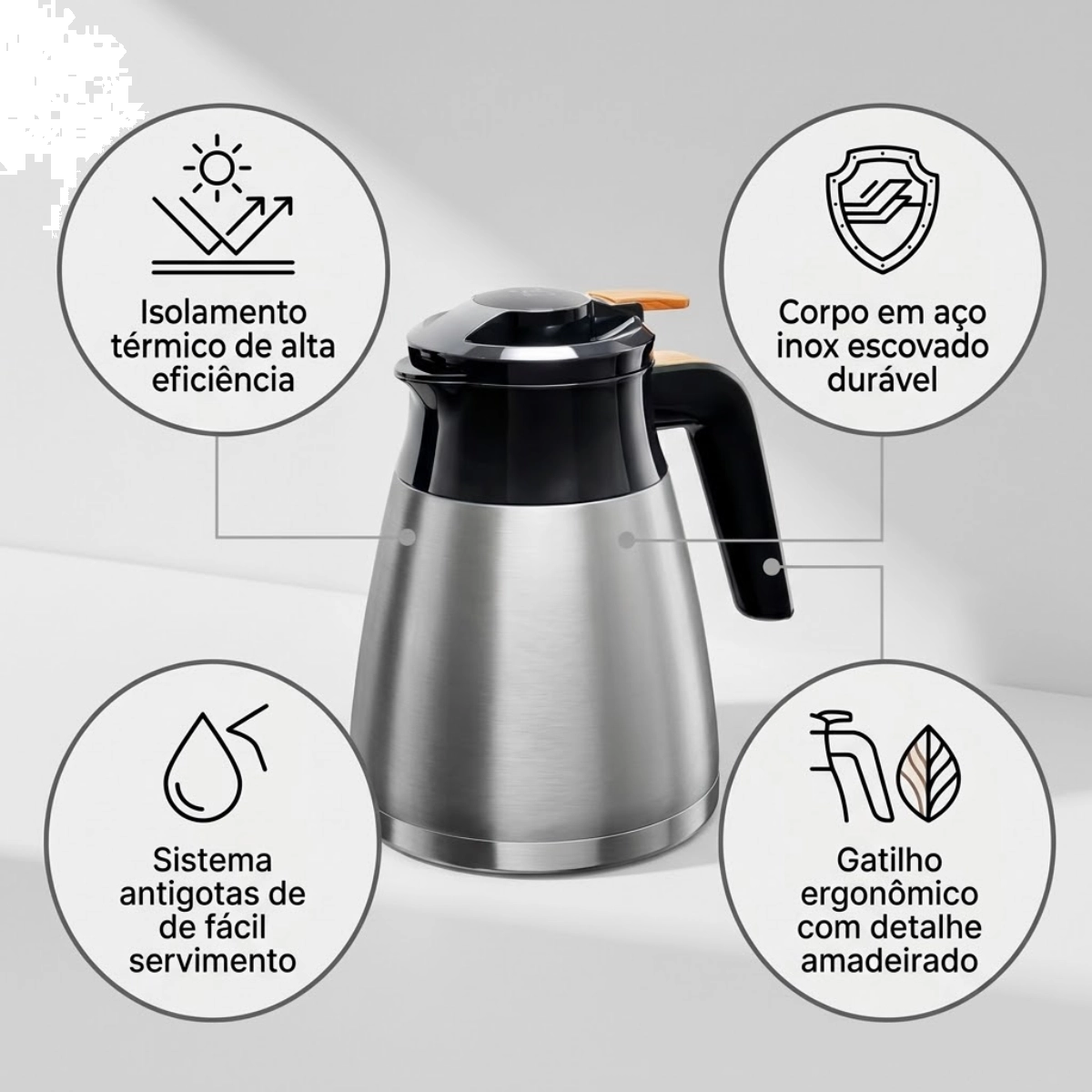 BULE TERMICO COM TOUCH DIGITAL 1,3L EURO HOME INOX ATE 24H GELADO BULE TERMICO COM TOUCH DIGITAL 1,3L EURO HOME INOX ATE 24H GELADO