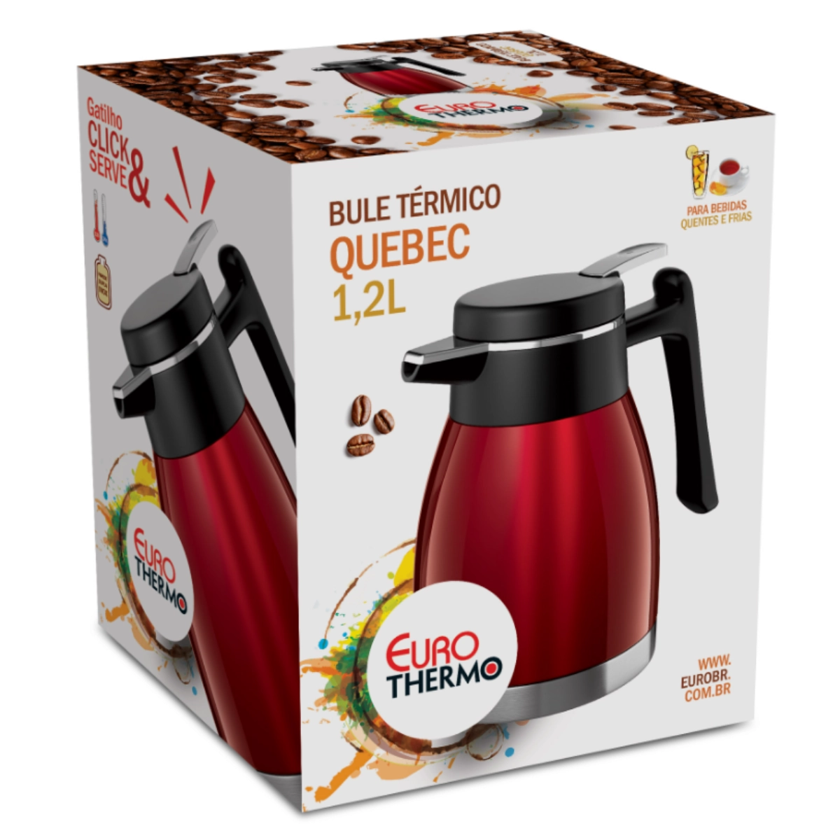 Bule Termico Quebec 1,2l Vermelho